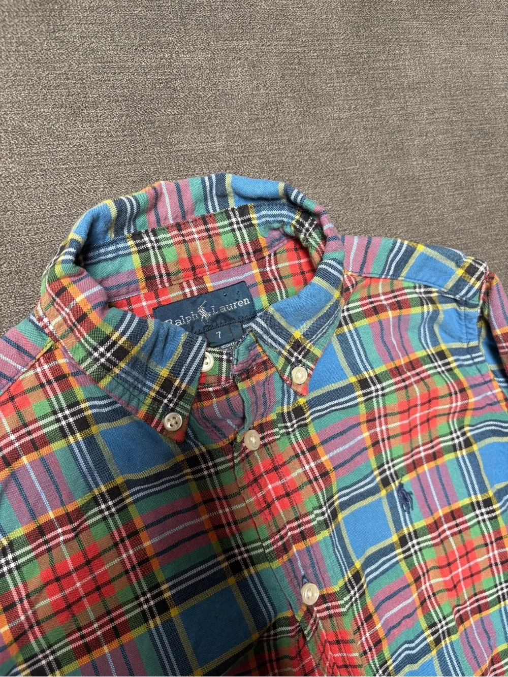 Ralph Lauren Boys Size 7 Outfit Bundle Plaid Shirt Polo & Varick Jeans